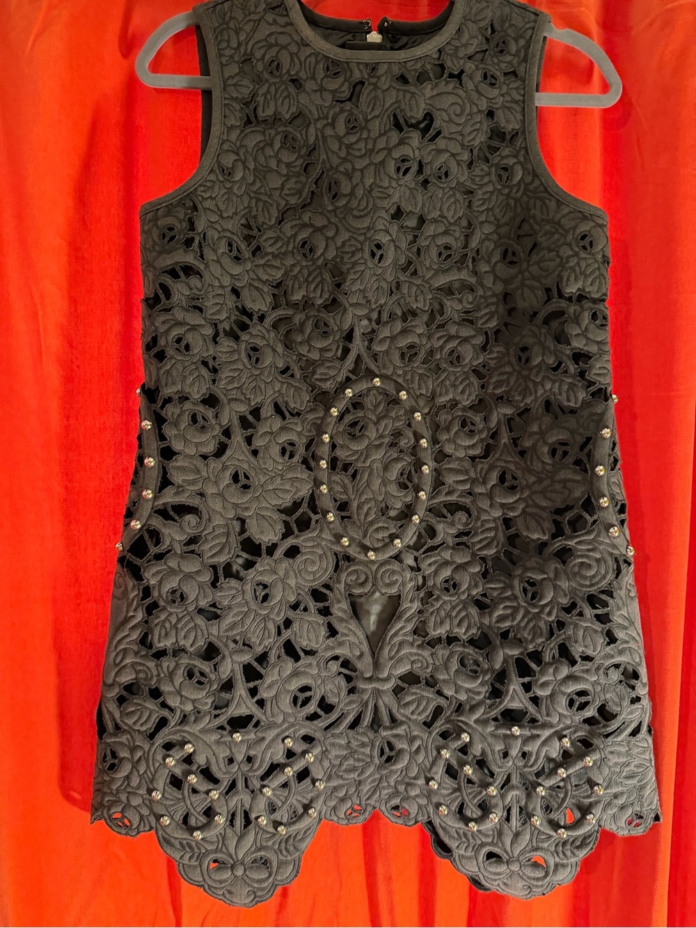 Manoush beautiful Black Lace Appliqué Sleeveless Dress